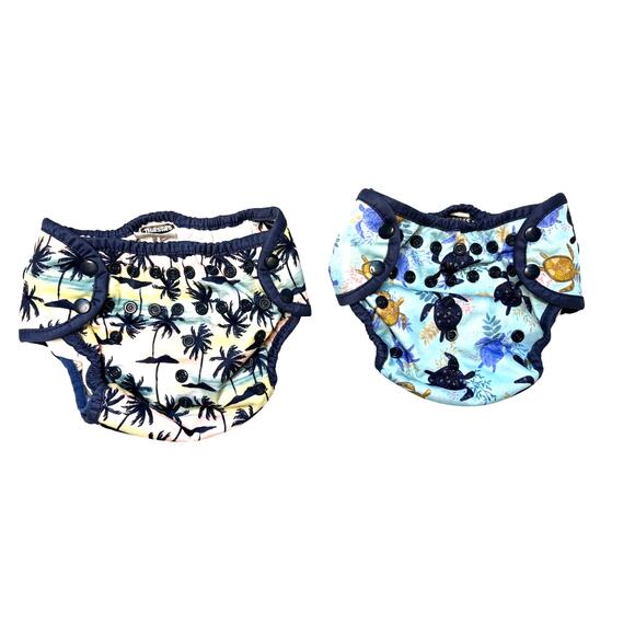 THIRSTIES Size 2 Cloth Diaper Covers 9-36 months 18-40 lbs Adjustable Ocean Sea - Picture 1 of 5